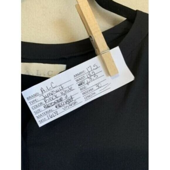 A.L.C. Women Jumpsuit Black Long Sleeve Viscose Size 2 Grunge Dark Gorpcore Punk - Picture 2 of 12